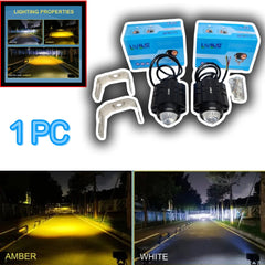 1 Pc HJG L99 Fog Light With Dual Color For All Bikes-Cars