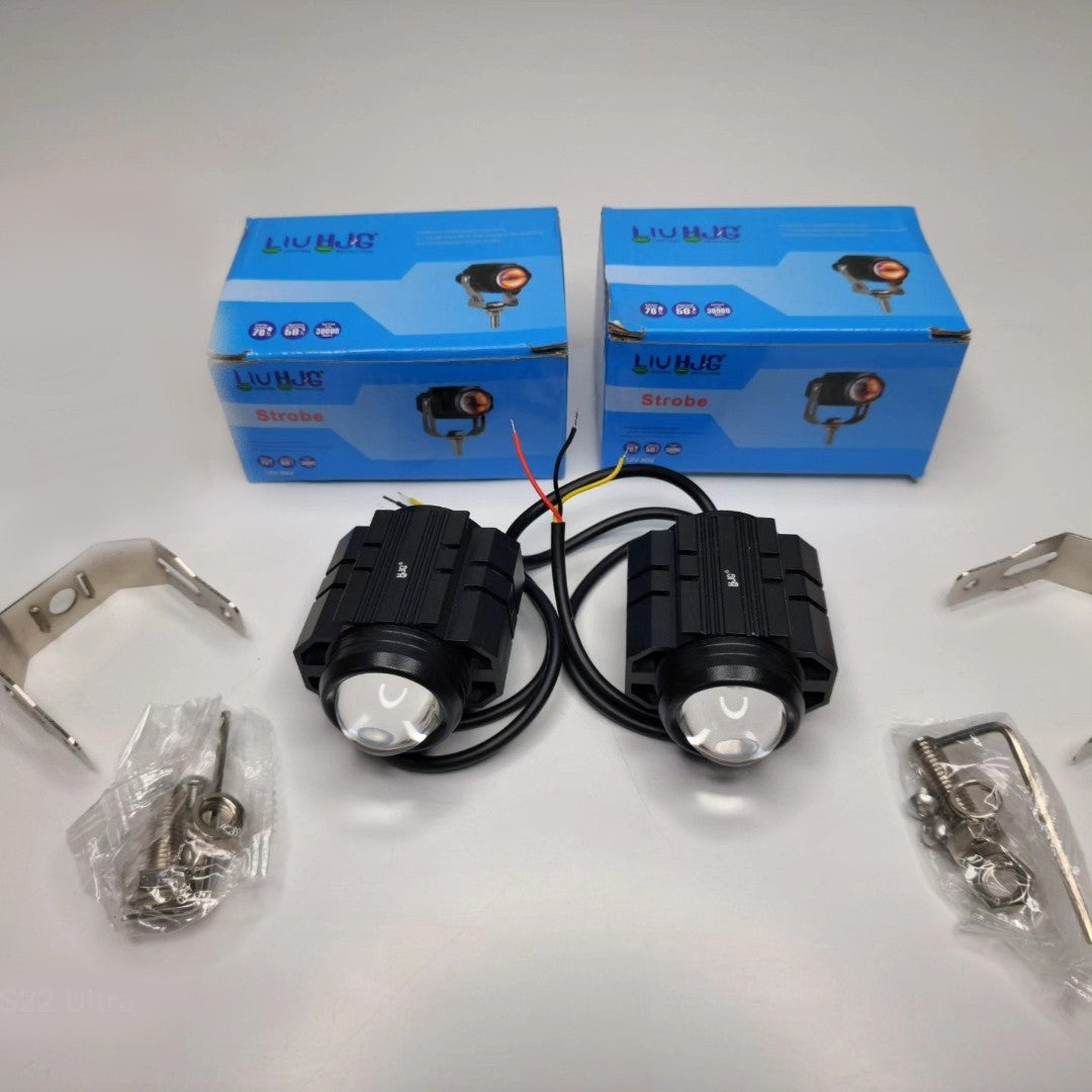 2 Pcs Set HJG L99 Fog Light With Dual Color For All Bikes-Cars