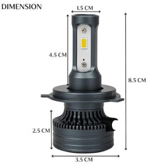 HJG M3 Mini 130W Headlight LED Bulb With H4 Fitting 1 Pc