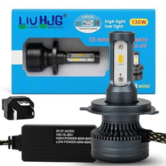 HJG M3 Mini 130W Headlight LED Bulb With H4 Fitting 1 Pc