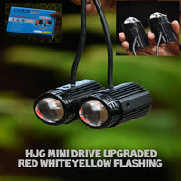 2 Pc Set HJG Mini Projector Driving Fog Lights Upgraded Version With Devil Eye Function For All Bikes, Cars - Jeep