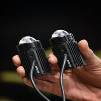 2 Pc Set HJG Mini Projector Driving Fog Lights Upgraded Version With Devil Eye Function For All Bikes, Cars - Jeep