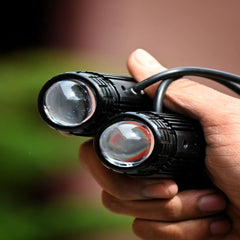 2 Pc Set HJG Mini Projector Driving Fog Lights Upgraded Version With Devil Eye Function For All Bikes, Cars - Jeep