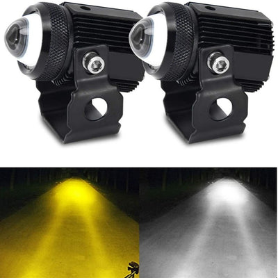 2 Pcs Set HJG Mini Projector Driving Fog Lights for all Bikes, Cars - Jeep