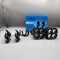 2 Pcs Set  HJG Original Cree SMD Quad Lens Projector Dual Colour Yellow/White With Bonnet Brackets For Jeep/Car