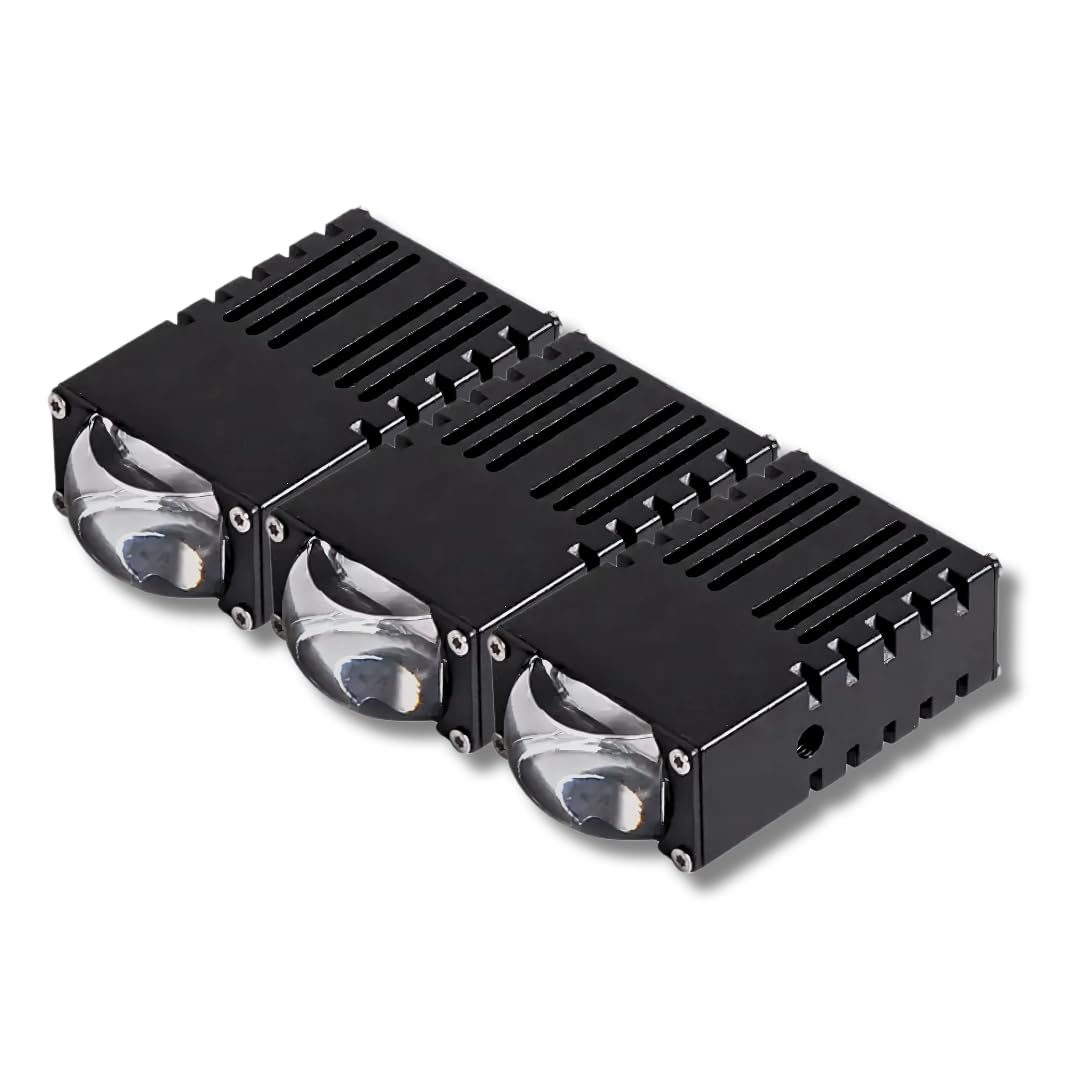 1 Pc HJG 3 Lens Super Slim High Power Devil Eye 120W Landscape Style Grill LED Fog Light for Car