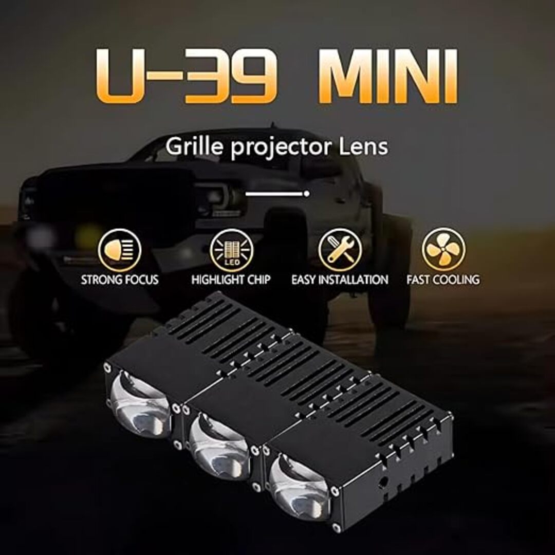 1 Pc HJG 3 Lens Super Slim High Power Devil Eye 120W Landscape Style Grill LED Fog Light for Car