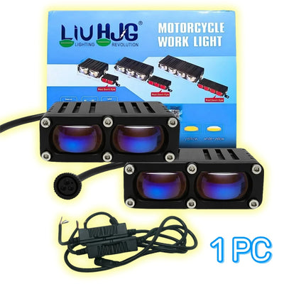 1 Pc HJG 2 Lens Super Slim High Power Devil Eye 80W Landscape Style Grill LED Fog Light for Car