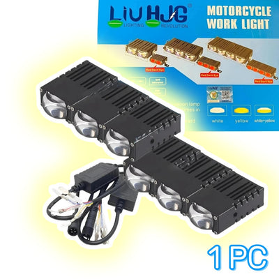 1 Pc HJG 3 Lens Super Slim High Power Devil Eye 120W Landscape Style Grill LED Fog Light for Car