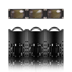 1 Pc HJG 3 Lens Super Slim High Power Devil Eye 120W Landscape Style Grill LED Fog Light for Car