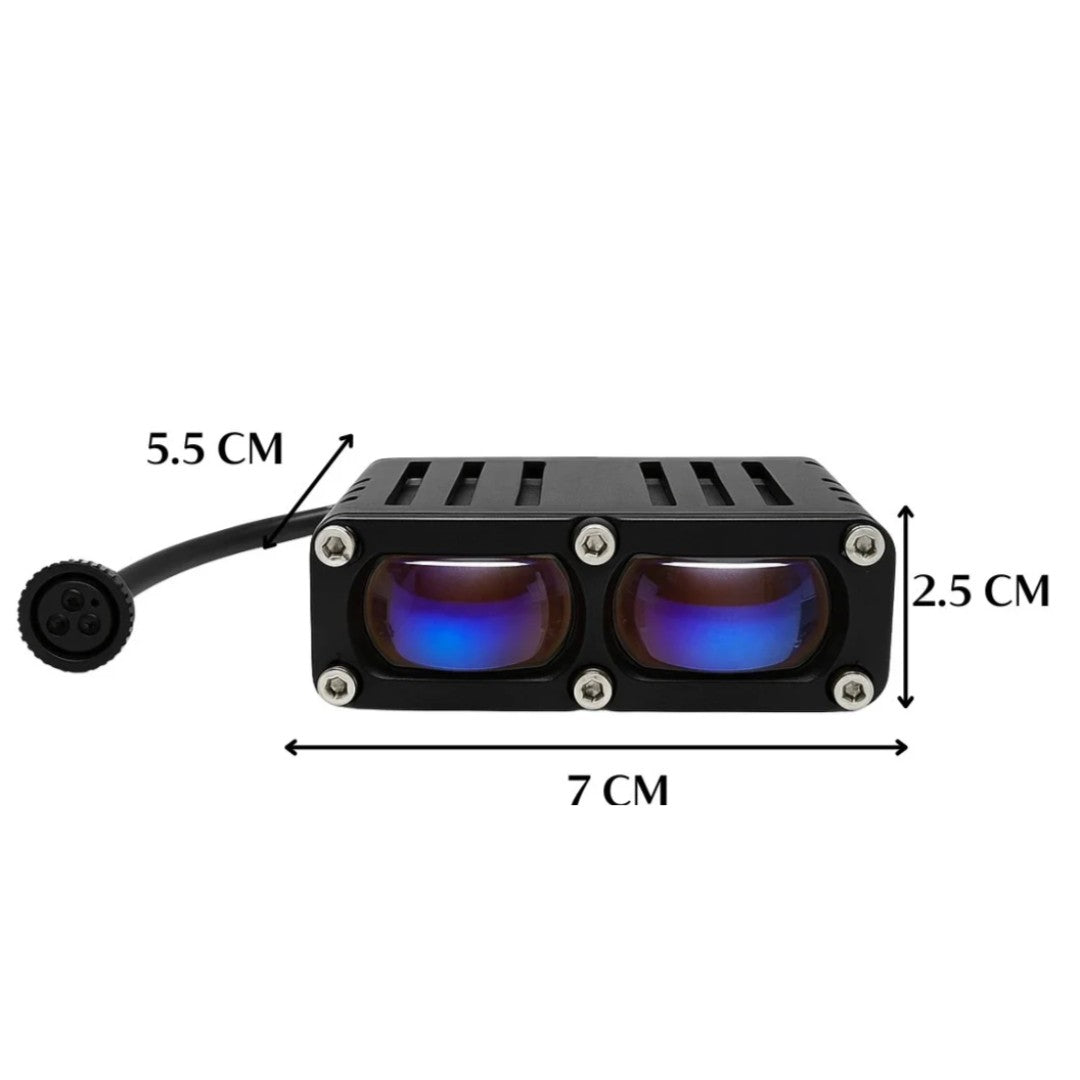 1 Pc HJG 2 Lens Super Slim High Power Devil Eye 80W Landscape Style Grill LED Fog Light for Car