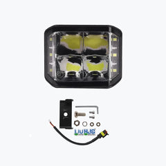 HJG W28 Extra Strong 100W Auxiliary LED Light 5INCH Lighting Work Light 3-sided Driving Lights For SUVs,Trucks,Cars 2 Pcs Set