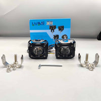 HJG Wide Lens Spotlight Headlight 9D Lens Yellow - White Beam Fog Lights 1 Pc