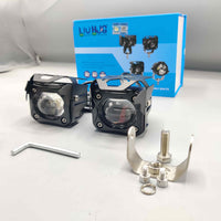 HJG Wide Lens Spotlight Headlight 9D Lens Yellow - White Beam Fog Lights 1 Pc
