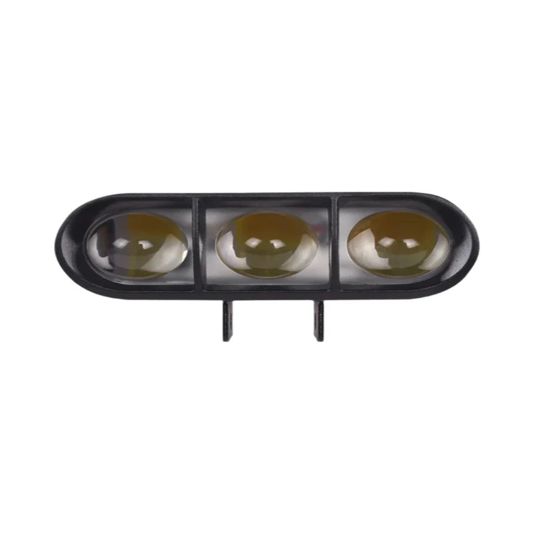 1 Pc HJG 3 Lens Slim Style Metal body Projector Light Yellow - White Beam Fog Lights