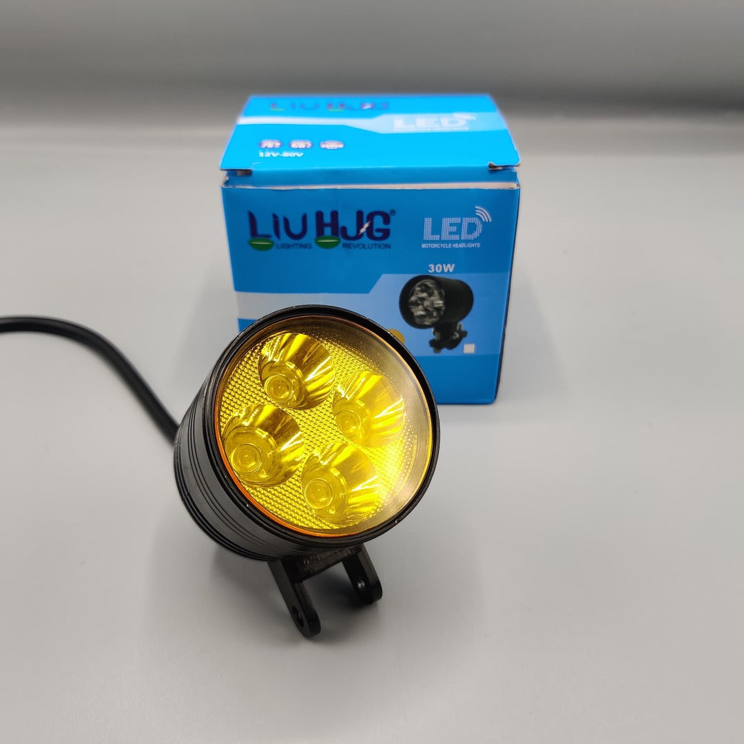 1 Pc HJG 4 Lens Flood Light Round Shape Metal Body With Yellow Cover Light