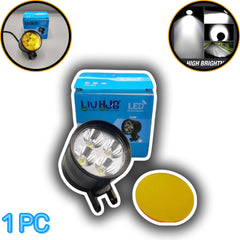 1 Pc HJG 4 Lens Flood Light Round Shape Metal Body With Yellow Cover Light