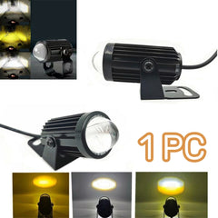 1 Pc HJG 60W Mini Projector Driving Fog Lights With Free Switch Dual Color With Devil Eye Function For All Bikes, Cars - Jeep
