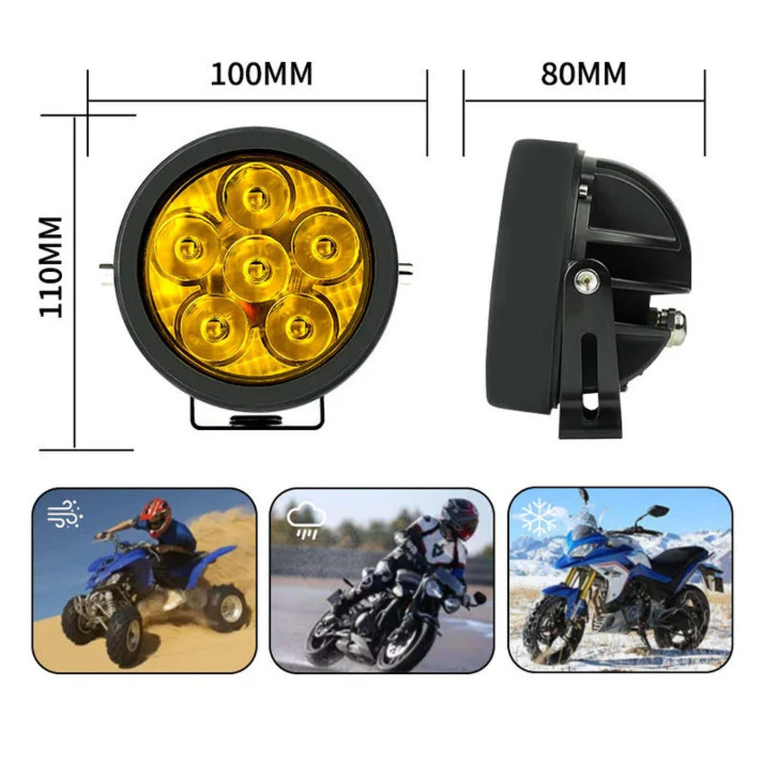 2 Pcs Set HJG 6 SMD Floodlight 120 Watt Cree SMD With Yellow Fog Covers And Wiring Bar Light