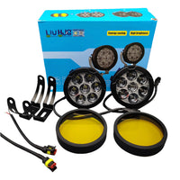 2 Pcs Set HJG 7 SMD Floodlight 140 Watt Cree SMD With Yellow Fog Covers And Bar Light