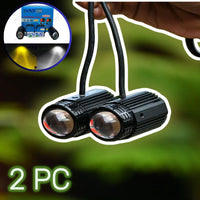 2 Pc Set HJG Mini Projector Driving Fog Lights Upgraded Version With Devil Eye Function For All Bikes, Cars - Jeep