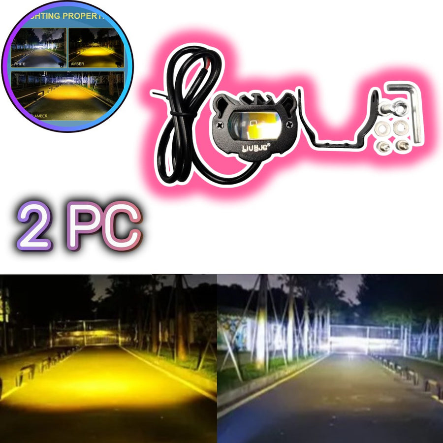 2 Pcs Set HJG Single Smd Evil Eye Style Fog Light With Dual Color And Devil Eye Function