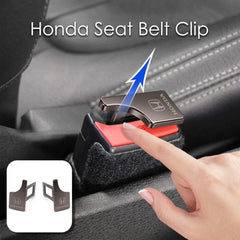 Honda Logo Metal Seat Belt Clip Metallic Grey 2 Pcs Set