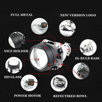LIUHAWK Bi Xenon Projector White DRL Cut Style 55 Watt SMD Complete Set