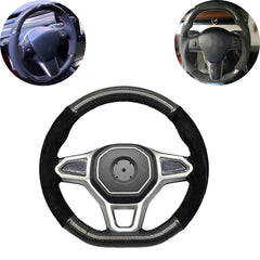 Hand sewing Top Alcantara /  Suede With Matt Carbon Fiber Steering Wheel Cover