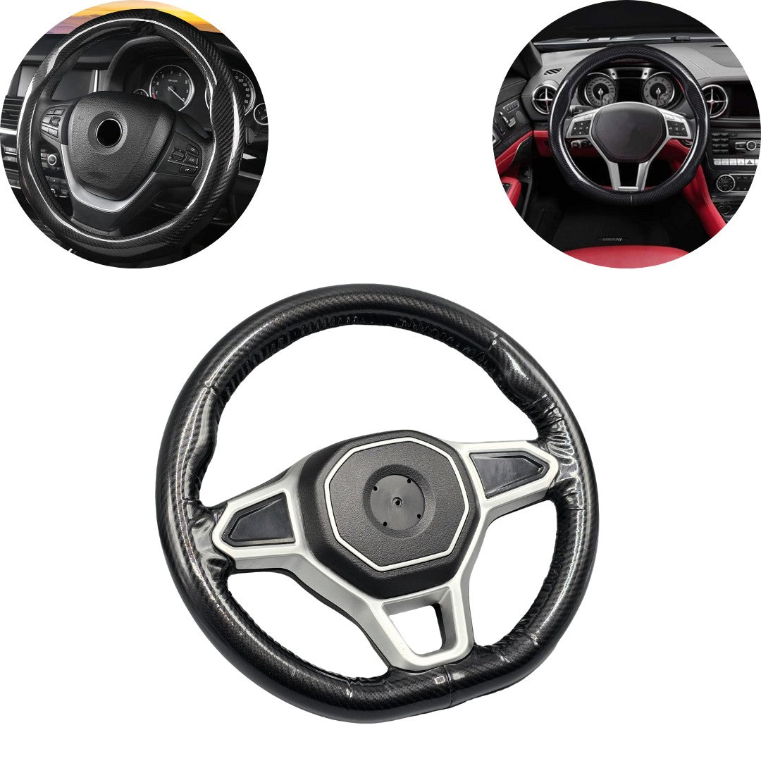 Hand sewing Top Full Carbon Fiber Steering Wheel Cover 1 Pc
