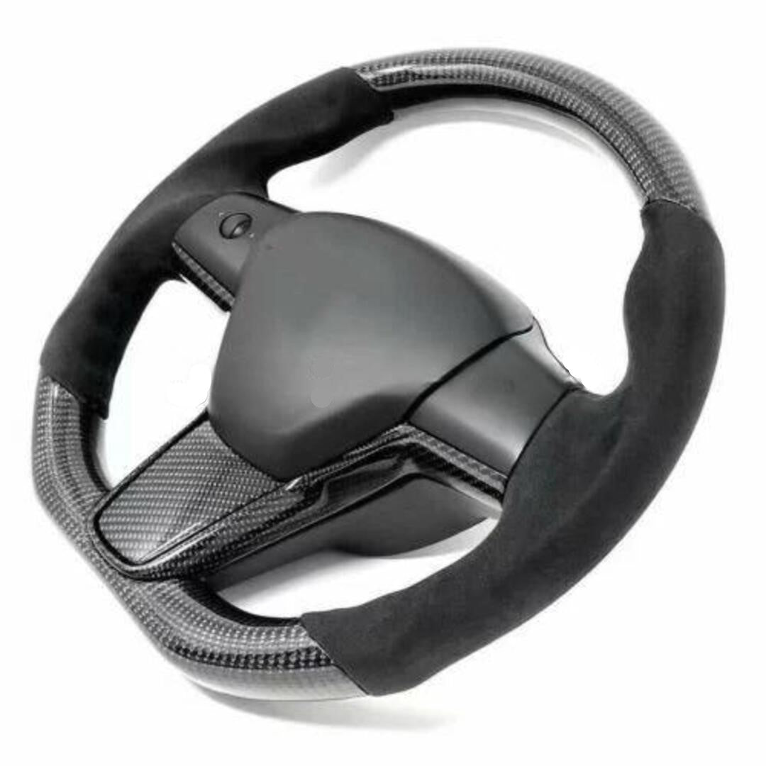 Hand sewing Top Alcantara /  Suede With Matt Carbon Fiber Steering Wheel Cover