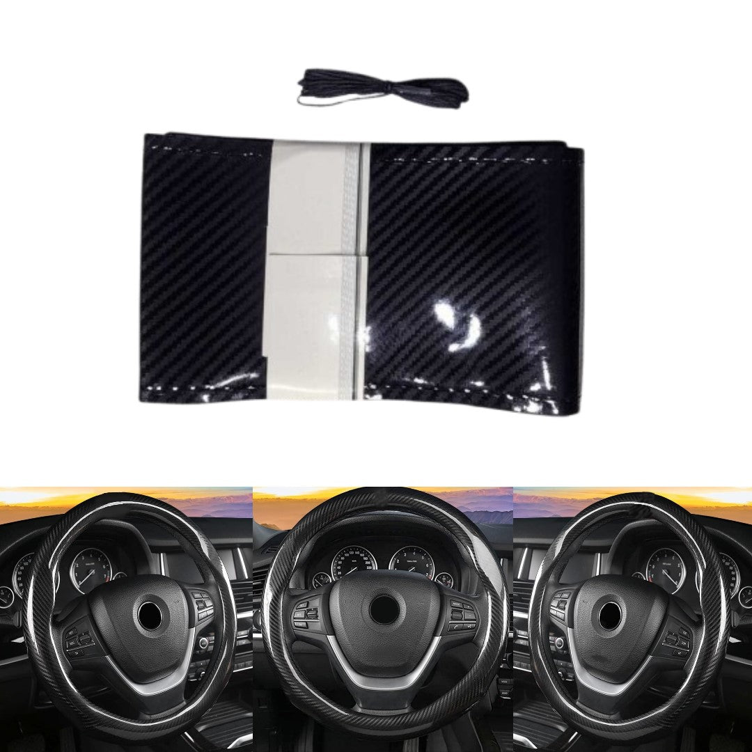 Hand sewing Top Full Carbon Fiber Steering Wheel Cover 1 Pc