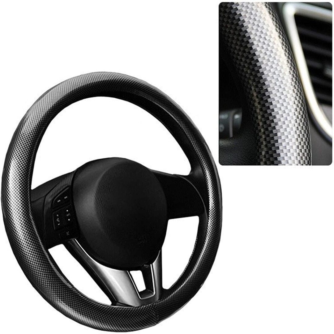 Hand sewing Top Full Carbon Fiber Steering Wheel Cover 1 Pc