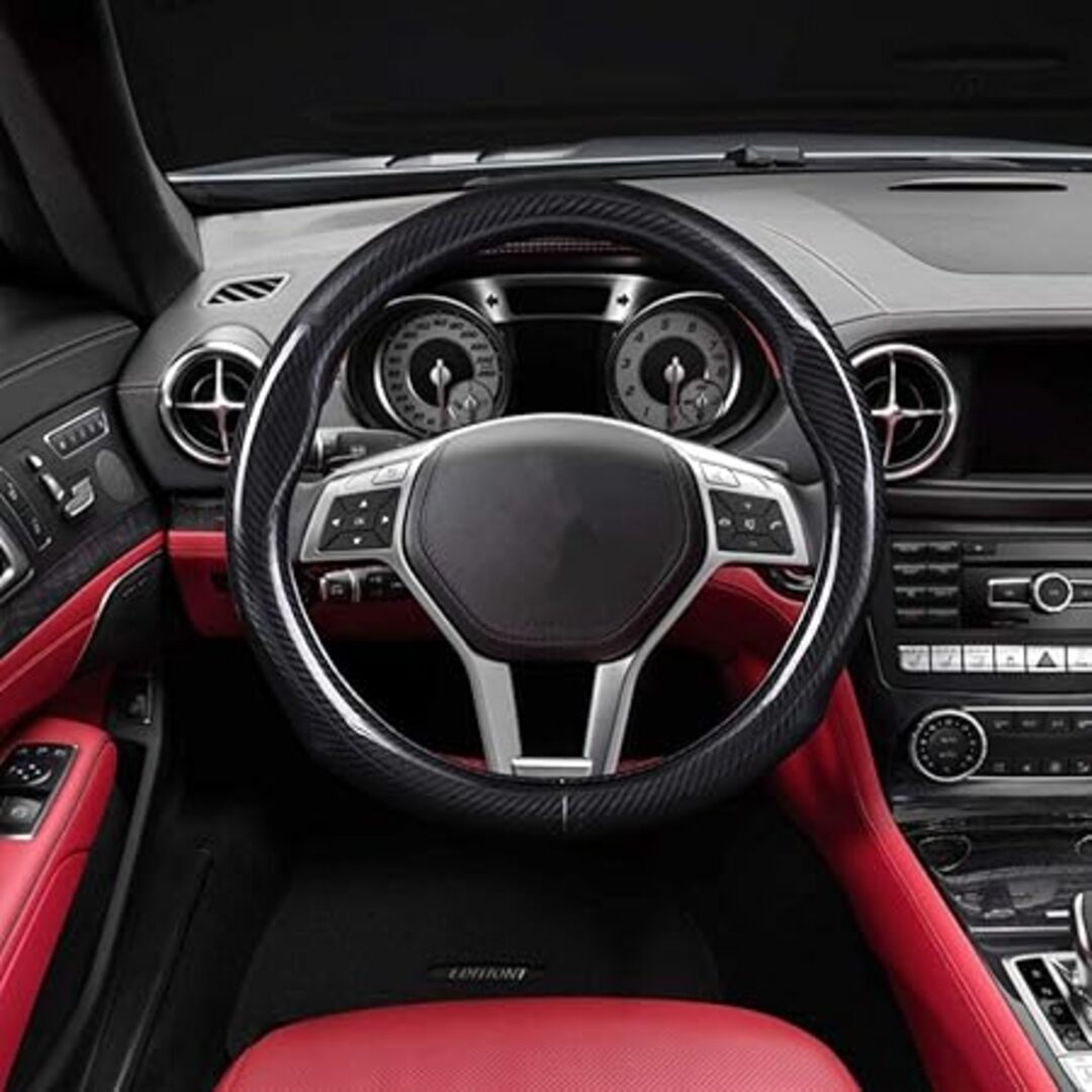 Hand sewing Top Full Carbon Fiber Steering Wheel Cover 1 Pc