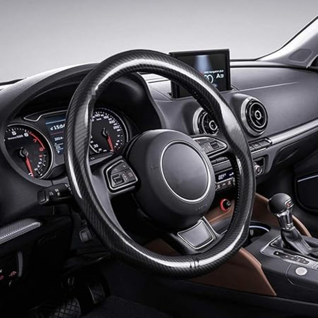 Hand sewing Top Full Carbon Fiber Steering Wheel Cover 1 Pc