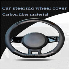 Hand sewing Top Leather Carbon Fiber Steering Wheel Cover