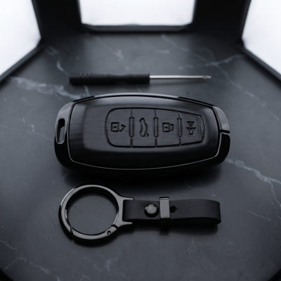 Haval H6 2022 Model Elite Series Metallic Car Key Case Luxury Zinc Alloy Protection Case(Black)