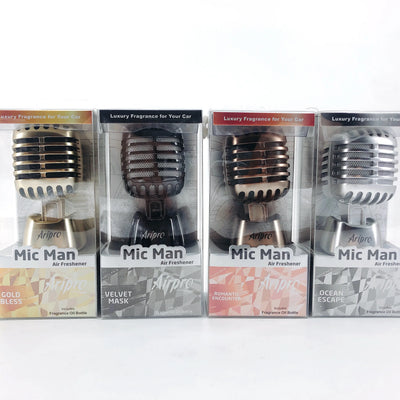 Universal Luxury Mic Man Car Perfume/Air Fresheners for Dashboard Long lasting Fragrance to Fresh up Your Car 1Pc (Golden)