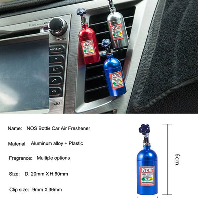 Universal Car Perfume Metal Simulation Nitrogen Bottle Decoration Accessory Nos Bottle for Car (Black)