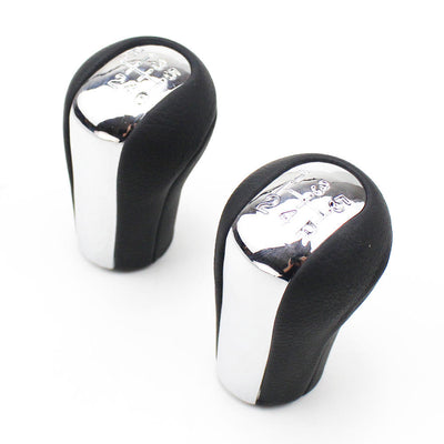 Universal 5 Speed Silver Gear Knob With Leather Boot Cover In Premium Quality
