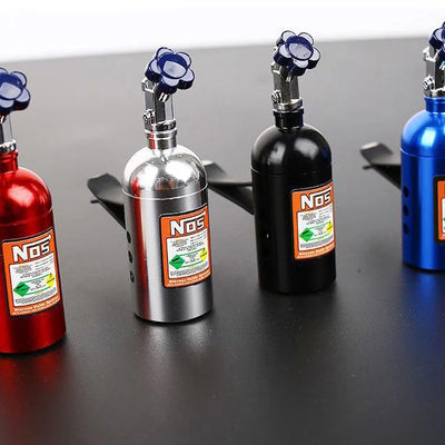 Universal Car Perfume Metal Simulation Nitrogen Bottle Decoration Accessory Nos Bottle for Car (Purple)