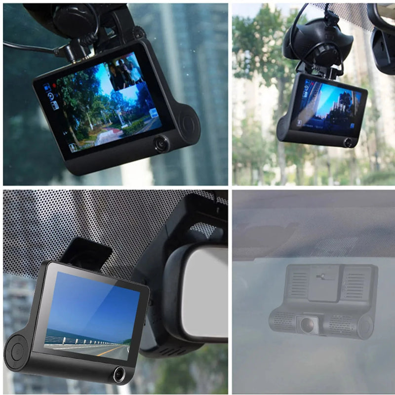 Universal Car DVR Dash Camera, FHD 1080P Wide Angle Car DVR Rearview Video Dash Cam Recorder Camera LCD Screen