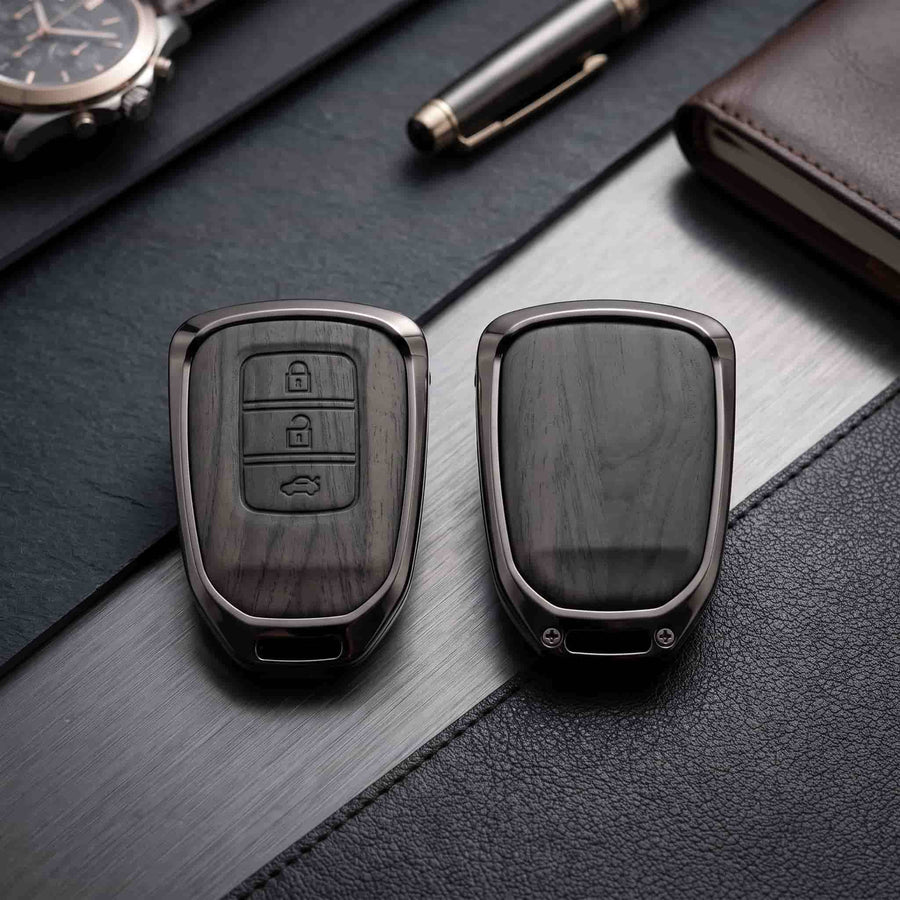 Honda City 2022 Model Elite Series Metallic Car Key Case Luxury Zinc Alloy Protection Case(Black)