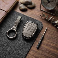Honda City 2022 Model Elite Series Metallic Car Key Case Luxury Zinc Alloy Protection Case(Grey)