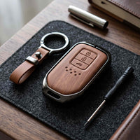 Honda City Aspire 2022-2025 Model Elite Series Metallic Car Key Case Luxury Zinc Alloy Protection Case(Brown)