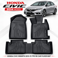 Honda Civic 2014 Heavy Duty All-Weather TPE Car Floor Mats in Premium Quality