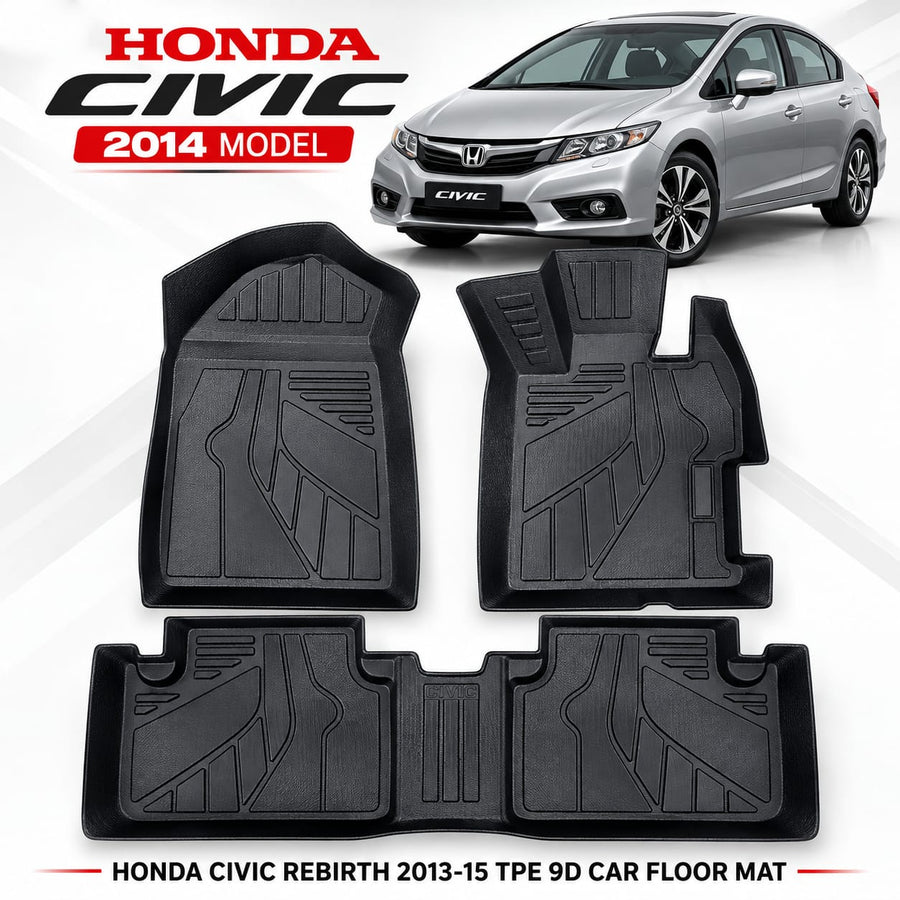 Honda Civic 2014 Heavy Duty All-Weather TPE Car Floor Mats in Premium Quality