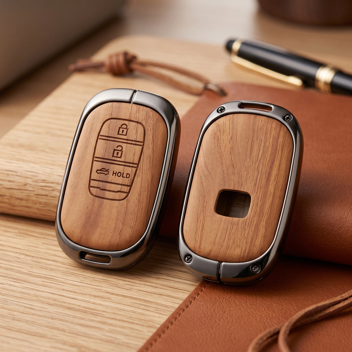 Honda Civic 2022-2026 Model Elite Series Metallic Car Key Case Luxury Zinc Alloy Protection Case(Brown)