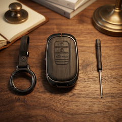 Honda Civic 2022-2026 Model Elite Series Metallic Car Key Case Luxury Zinc Alloy Protection Case(Black)