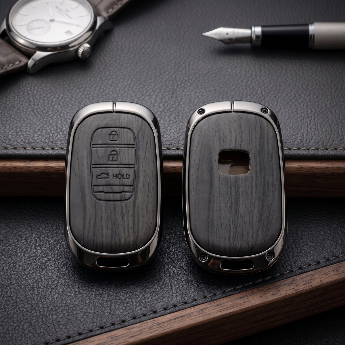 Honda Civic 2022-2026 Model Elite Series Metallic Car Key Case Luxury Zinc Alloy Protection Case(Black)